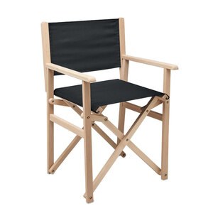 GiftRetail MO6945 - RIMIES Foldable wooden beach chair Black