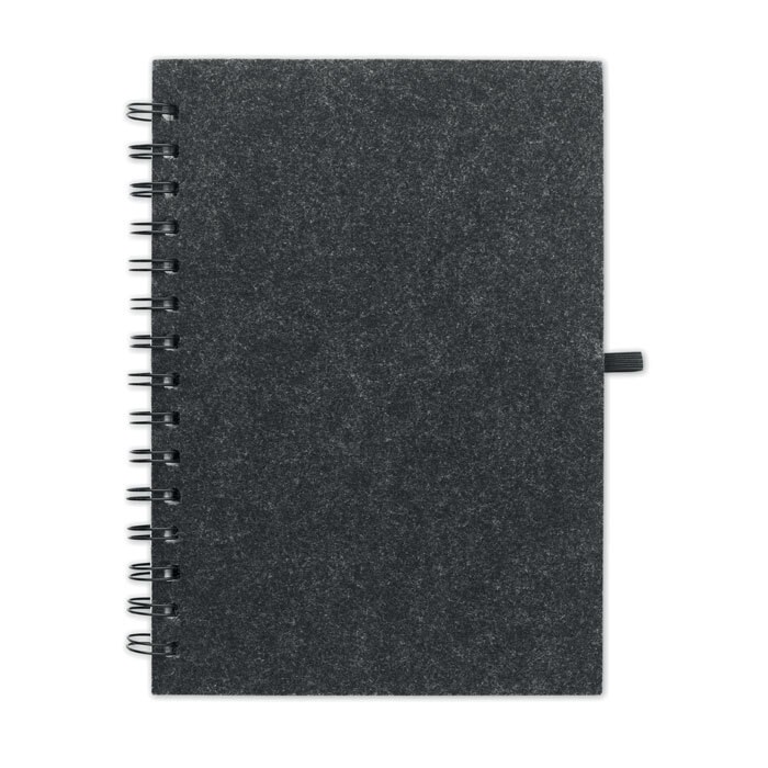 GiftRetail MO6964 - RINGFELT A5 RPET felt cover notebook