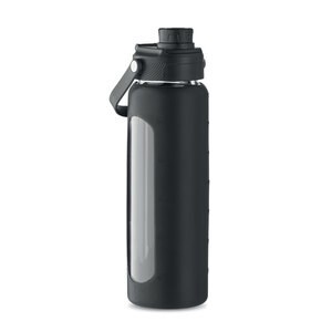 GiftRetail MO6972 - KEILA Glass bottle with sleeve 750 ml Black
