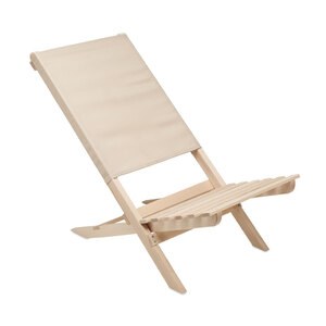 GiftRetail MO6996 - MARINERO Foldable wooden beach chair Beige