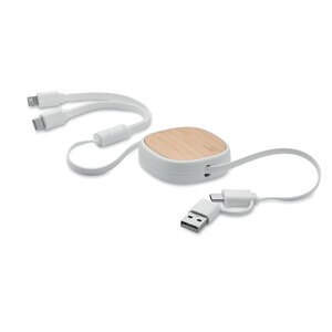 GiftRetail MO2146 - TOGOBAM Retractable charging USB cable White