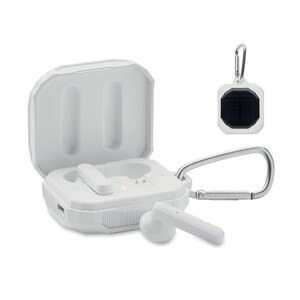 GiftRetail MO2177 - ARONOS TWS earbuds with solar charger White