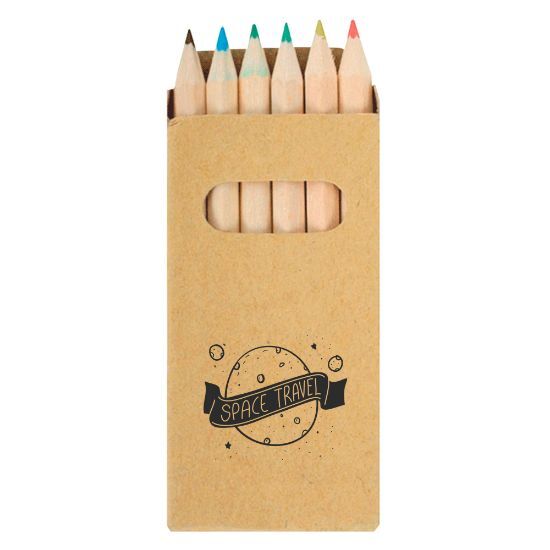 EgotierPro 30077 - 6 Coloured Pencils in Kraft Box KRAFT