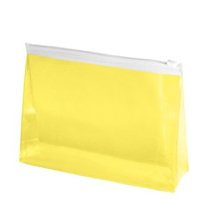 EgotierPro 34054 - Translucent PVC Toilet Bag with Zip SOFIE Yellow