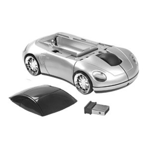 EgotierPro 33575 - Car-Shaped ABS Wireless Mouse with Receiver CAR White