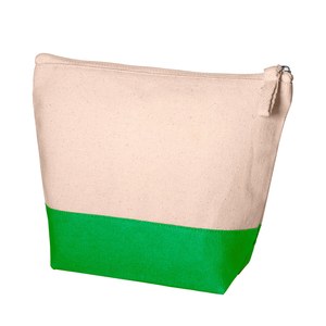 EgotierPro 38001 - Cotton Canvas Toilet Bag, Dual-Tone COMBI Green