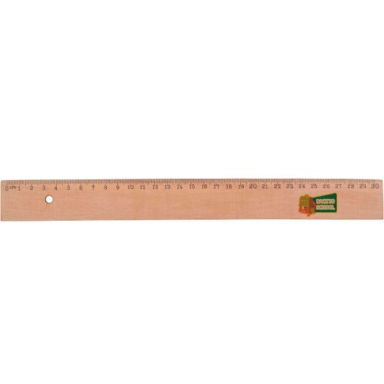 EgotierPro 50077 - 30 cm Wooden Ruler DROIT