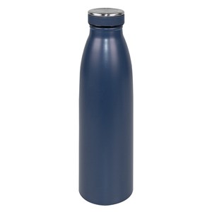 EgotierPro 52029 - Double Wall 500ml Bottle with Rubber Cap Blue