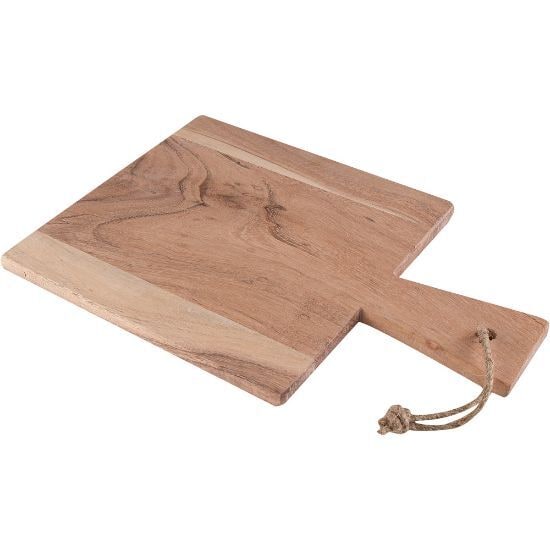 EgotierPro 52555 - Acacia Wood Kitchen Board with Jute Cord URIEL