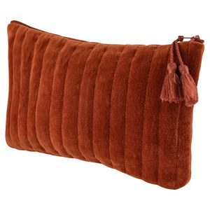 EgotierPro 52562 - Velvety Flat Toilet Bag with Fine Stitching VOLGA Orange