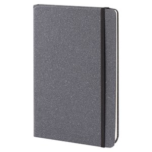 EgotierPro 52579 - Recycled Leather A5 Hardcover Notebook with Bookmark ROGUE