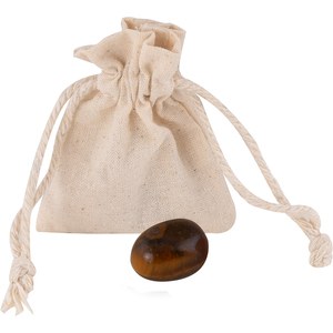 EgotierPro 53516 - Natural Stone in Cotton Bag - Choose Color KITO Marron