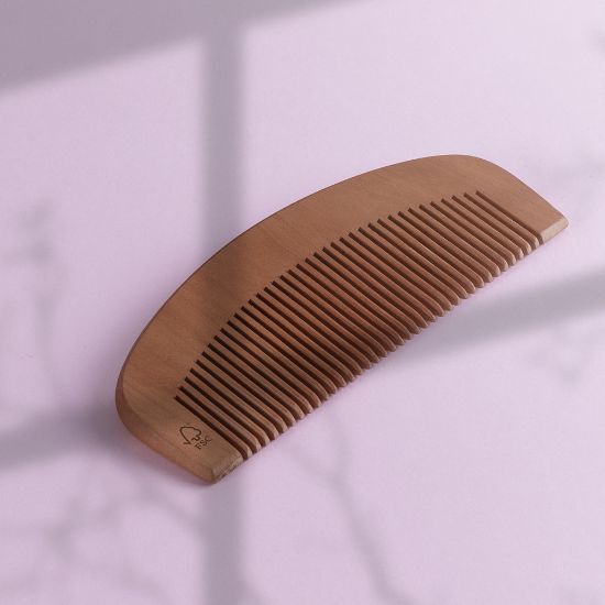 EgotierPro 53556 - FSC Certified Beech Wood Hair Comb LANAI