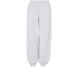 BUILD YOUR BRAND BY265 - LADIES HIGH WAIST BALLON SWEAT PANTS White
