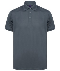 Henbury H465 - Men's recycled polyester polo shirt Charcoal