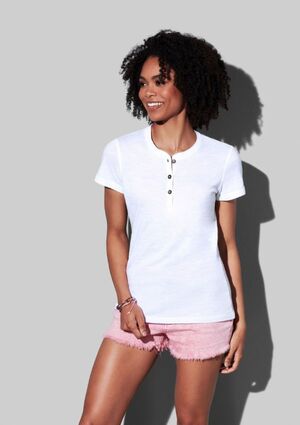 Stedman STE9530 - Sharon ss womens round neck t-shirt with buttons