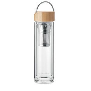 GiftRetail MO6854 - BATAMI Double wall glass bottle 400ml