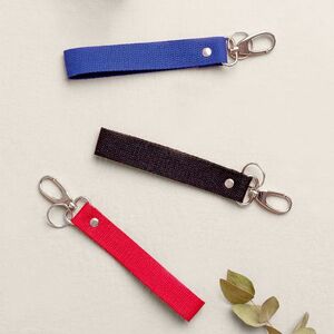 EgotierPro 53027 - Cotton Key Ring with Carabiner, Elongated HOSEGOR